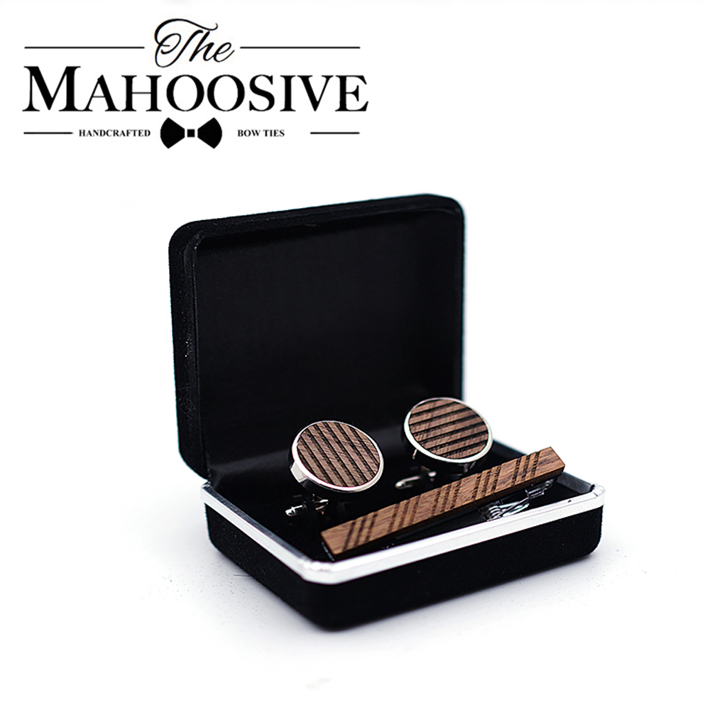 Hoge Kwaliteit Hout Manchetkno - Tie Bar Set Gift recensie en prijs