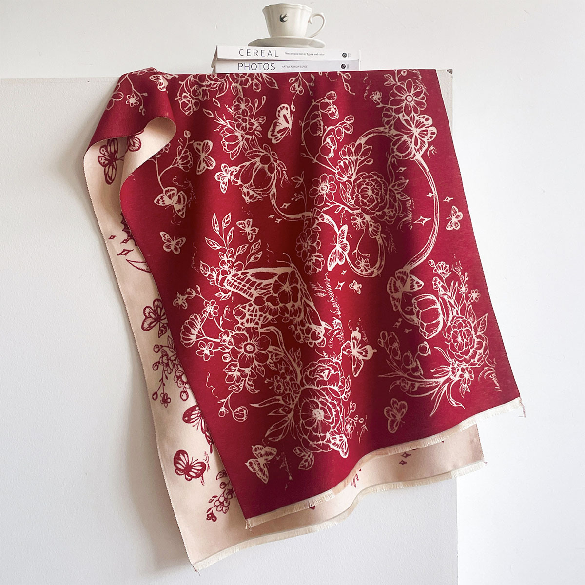Imitatie Kasjmier Sjaal met Fr - Pashmina Wrap Large recensie en prijs