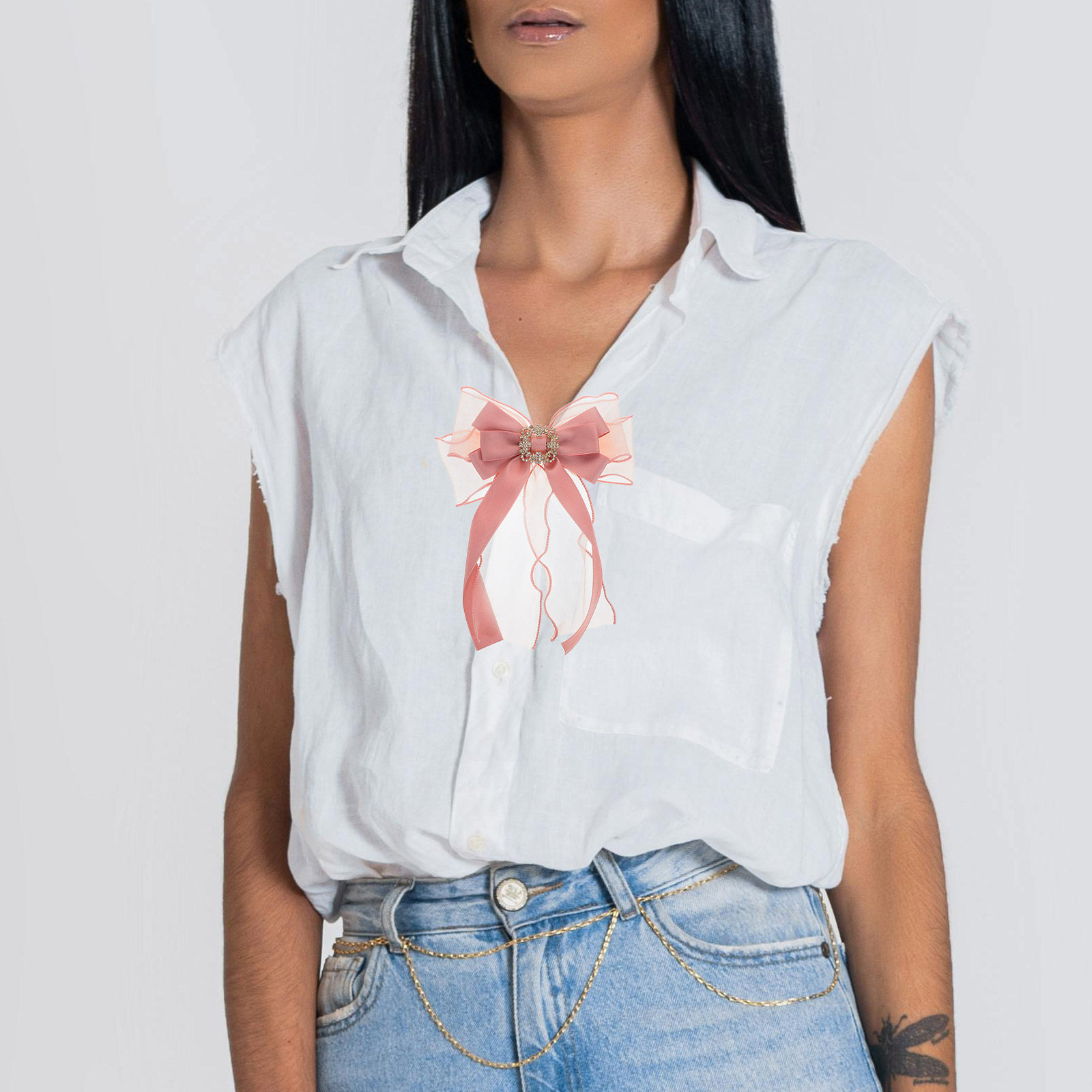 Oversized strikbroche met stra - Bow Tie Pre Tied recensie en prijs